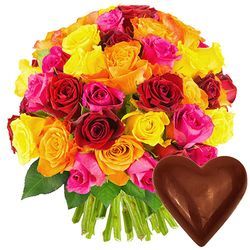 50 ROSES + COEUR CHOCO 50 ROSES + COEUR CHOCO