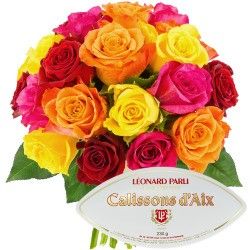 20 ROSES + CALISSONS 230GR 20 ROSES + CALISSONS 230GR