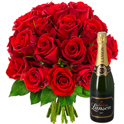 20 ROSES + LANSON BRUT 75CL 20 ROSES + LANSON BRUT 75CL