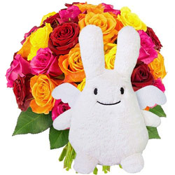 30 ROSES + LAPIN GEANT 60CM 30 ROSES + LAPIN GEANT 60CM
