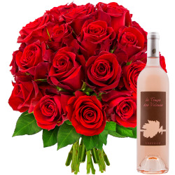 20 ROSES + VIN ROSE 75CL 20 ROSES + VIN ROSE 75CL