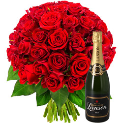 50 ROSES + LANSON BRUT 75CL 50 ROSES + LANSON BRUT 75CL