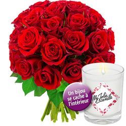 30 ROSES + BOUGIE-BIJOU 30 ROSES + BOUGIE-BIJOU