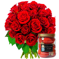 40 ROSES + BONBONS FRAISES 40 ROSES + BONBONS FRAISES