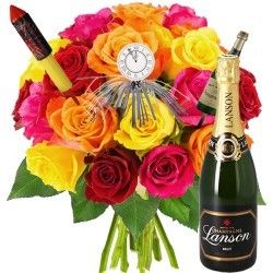 20 ROSES + PICS NOUVEL AN + LANSON BRUT 75CL 20 ROSES + PICS NOUVEL AN + LANSON BRUT 75CL