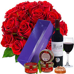 20 ROSES + COFFRET GOURMET 20 ROSES + COFFRET GOURMET