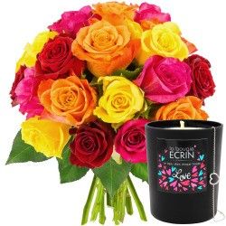 20 ROSES + BOUGIE-BIJOU 20 ROSES + BOUGIE-BIJOU