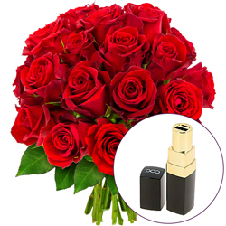 20 ROSES ROUGES + POWER BANK ROUGE A LEVRES 20 ROSES ROUGES + POWER BANK ROUGE A LEVRES