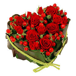 Coeur de Roses Rouges - Livraison COEUR ARDENT | Florajet