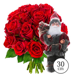 20 ROSES + PERE NOEL 20 ROSES + PERE NOEL