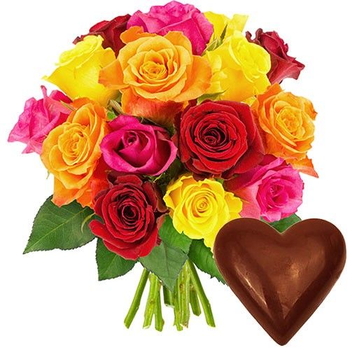 15 ROSES + COEUR CHOCO 15 ROSES + COEUR CHOCO
